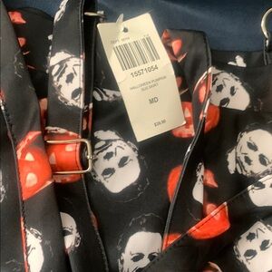 Halloween Pumpkin Skirt with Horror Print